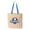Natural Tote with Contrast-Color Handles Thumbnail