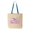 Natural Tote with Contrast-Color Handles Thumbnail