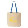 Natural Tote with Contrast-Color Handles Thumbnail