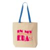 Natural Tote with Contrast-Color Handles Thumbnail