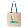 Natural Tote with Contrast-Color Handles Thumbnail