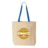 Natural Tote with Contrast-Color Handles Thumbnail