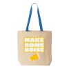 Natural Tote with Contrast-Color Handles Thumbnail