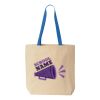Natural Tote with Contrast-Color Handles Thumbnail