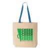 Natural Tote with Contrast-Color Handles Thumbnail