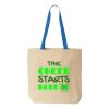 Natural Tote with Contrast-Color Handles Thumbnail