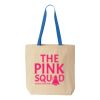 Natural Tote with Contrast-Color Handles Thumbnail