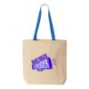 Natural Tote with Contrast-Color Handles Thumbnail