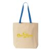 Natural Tote with Contrast-Color Handles Thumbnail
