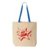 Natural Tote with Contrast-Color Handles Thumbnail