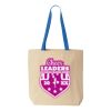 Natural Tote with Contrast-Color Handles Thumbnail