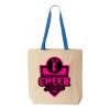Natural Tote with Contrast-Color Handles Thumbnail