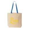 Natural Tote with Contrast-Color Handles Thumbnail