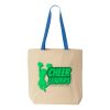 Natural Tote with Contrast-Color Handles Thumbnail
