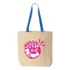 Natural Tote with Contrast-Color Handles Thumbnail