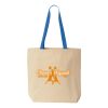 Natural Tote with Contrast-Color Handles Thumbnail
