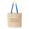 Natural Tote with Contrast-Color Handles Thumbnail