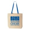 Natural Tote with Contrast-Color Handles Thumbnail