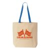 Natural Tote with Contrast-Color Handles Thumbnail