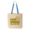 Natural Tote with Contrast-Color Handles Thumbnail