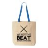 Natural Tote with Contrast-Color Handles Thumbnail