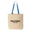 Natural Tote with Contrast-Color Handles Thumbnail