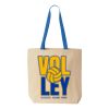 Natural Tote with Contrast-Color Handles Thumbnail