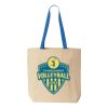 Natural Tote with Contrast-Color Handles Thumbnail