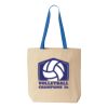 Natural Tote with Contrast-Color Handles Thumbnail