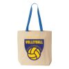 Natural Tote with Contrast-Color Handles Thumbnail