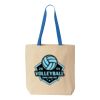 Natural Tote with Contrast-Color Handles Thumbnail