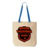 Natural Tote with Contrast-Color Handles Thumbnail