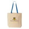 Natural Tote with Contrast-Color Handles Thumbnail