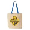 Natural Tote with Contrast-Color Handles Thumbnail