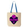 Natural Tote with Contrast-Color Handles Thumbnail