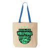 Natural Tote with Contrast-Color Handles Thumbnail