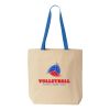 Natural Tote with Contrast-Color Handles Thumbnail
