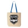 Natural Tote with Contrast-Color Handles Thumbnail