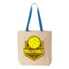 Natural Tote with Contrast-Color Handles Thumbnail
