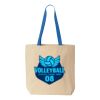 Natural Tote with Contrast-Color Handles Thumbnail