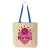 Natural Tote with Contrast-Color Handles Thumbnail