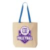 Natural Tote with Contrast-Color Handles Thumbnail
