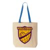 Natural Tote with Contrast-Color Handles Thumbnail