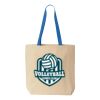 Natural Tote with Contrast-Color Handles Thumbnail