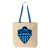Natural Tote with Contrast-Color Handles Thumbnail