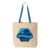 Natural Tote with Contrast-Color Handles Thumbnail