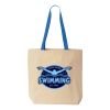 Natural Tote with Contrast-Color Handles Thumbnail