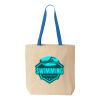 Natural Tote with Contrast-Color Handles Thumbnail
