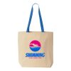 Natural Tote with Contrast-Color Handles Thumbnail