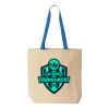 Natural Tote with Contrast-Color Handles Thumbnail